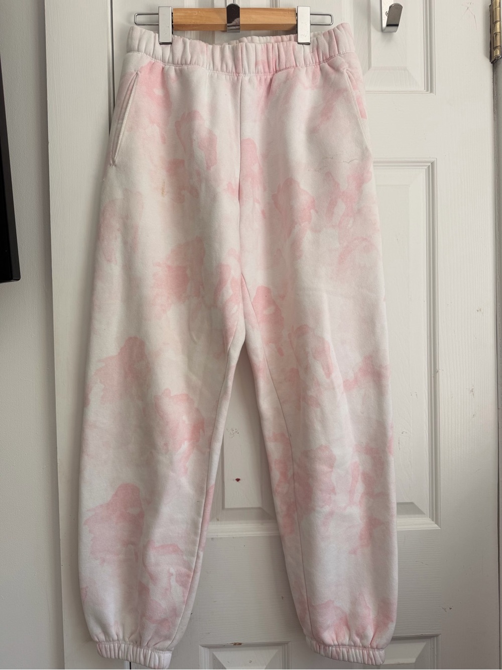 Women’s Pink & White Tie-Dye Jogger Sweatpants